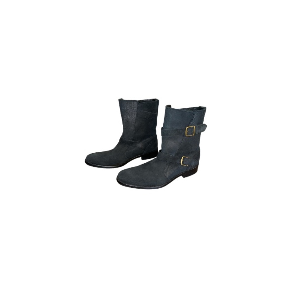 Cole Haan Black Suede Biker Boots - Men’s Size 10.5